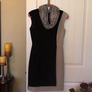 Calvin Klein black/oatmeal career dress